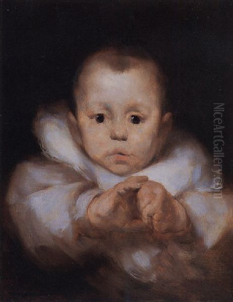 The Infant Oil Painting by Eugene Carriere