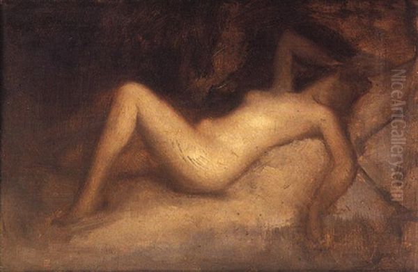 Repos Du Modele Oil Painting by Eugene Carriere