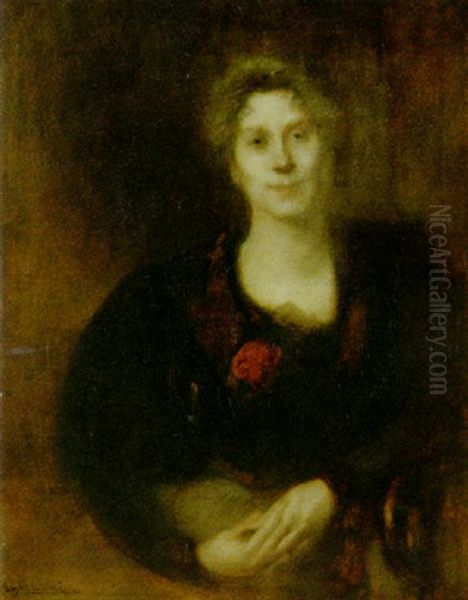 Portrait Of A Lady Oil Painting by Eugene Carriere