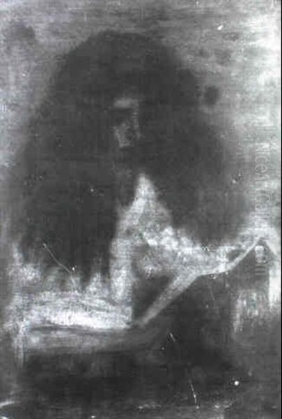 Femme A La Lecture Oil Painting by Eugene Carriere