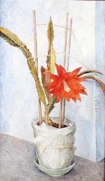 Flowering Cactus Oil Painting by Dora Carrington