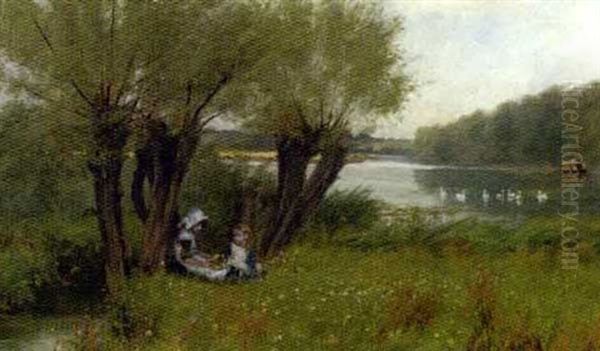 Down By The Lake Oil Painting by James Yates Carrington