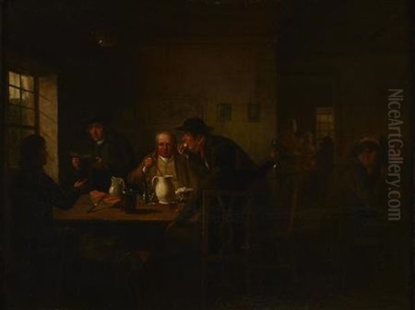 A Tavern Interior Oil Painting by Alexander Carse