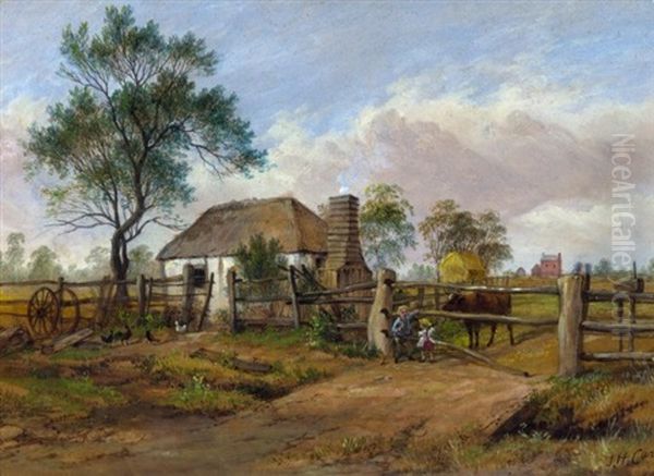 Children At The Broken Gate Oil Painting by James Howe Carse