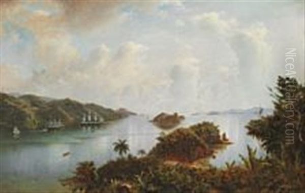 Scene From The Caribbian Oil Painting by Andreas Christian Riis Carstensen