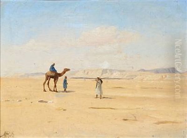 Scene From North Africa Oil Painting by Andreas Christian Riis Carstensen