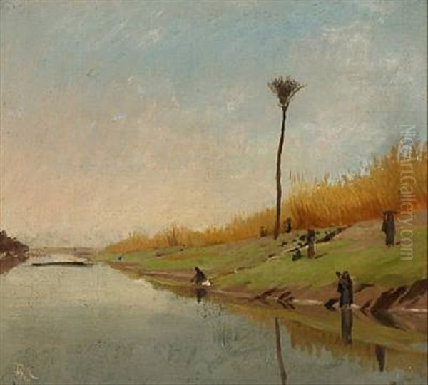 View From The Nile Oil Painting by Andreas Christian Riis Carstensen