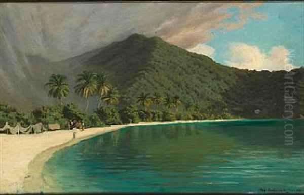 View From St. John The Danish West Indies Oil Painting by Andreas Christian Riis Carstensen