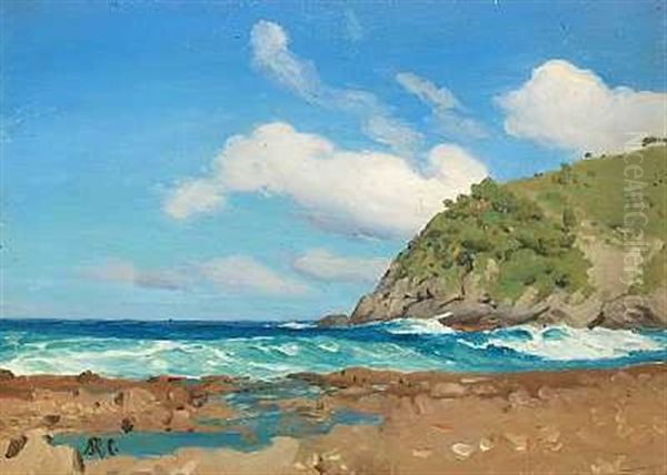 Parti Fra Hams Bluff Pa St. Croix Oil Painting by Andreas Christian Riis Carstensen