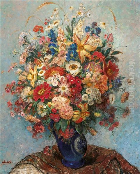 Grand Bouquet Oil Painting by Antoine (Anto) Carte