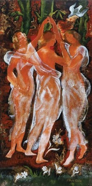 Les Trois Graces Oil Painting by Antoine (Anto) Carte