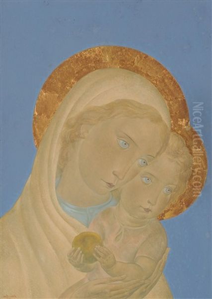 La Vierge A L'enfant Oil Painting by Antoine (Anto) Carte