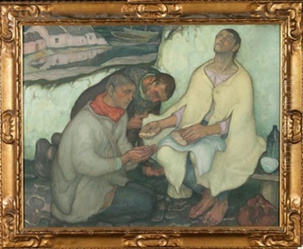 Les Pelerins D'emmaus Oil Painting by Antoine (Anto) Carte