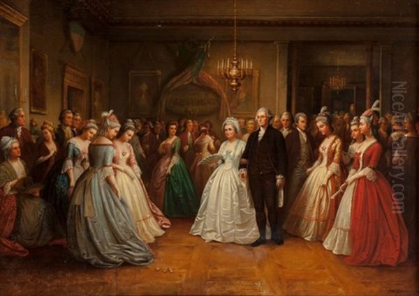 Washington's Inaugural Ball, 1863 Oil Painting by Dennis Malone Carter