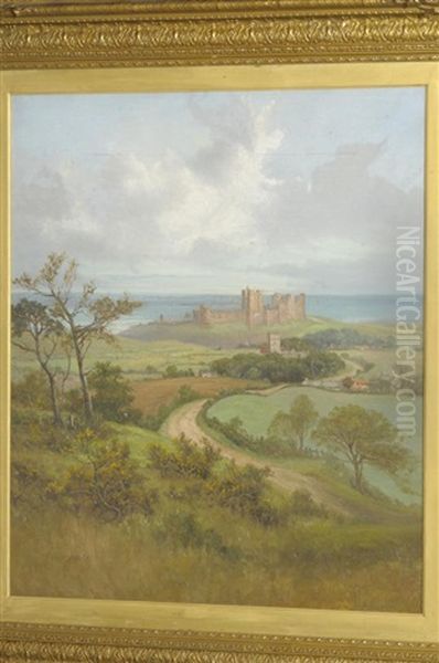 Bamburgh Castle Oil Painting by Frank Thomas Carter