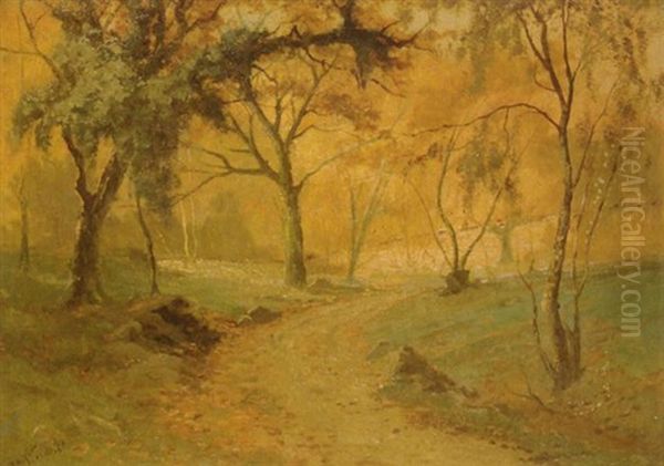 Wooded Landscape Oil Painting by Frank Thomas Carter