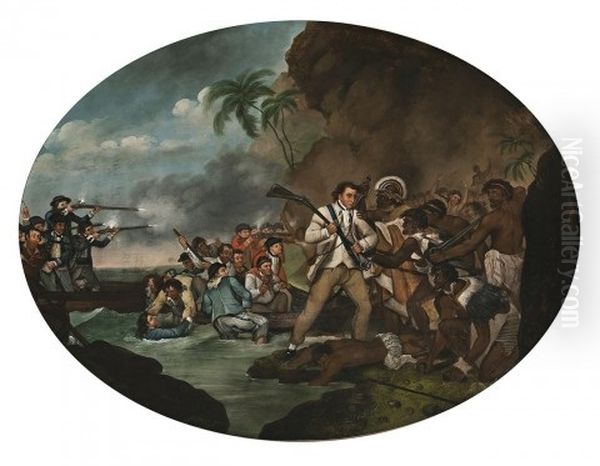 The Death Of Captain James Cook Oil Painting by George Carter