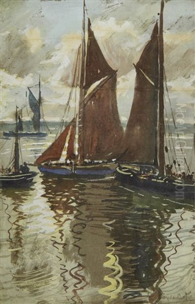 Sailing Boats Oil Painting by Sydney Carter