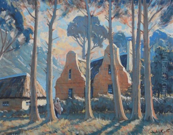 A Cape Homestead Oil Painting by Sydney Carter