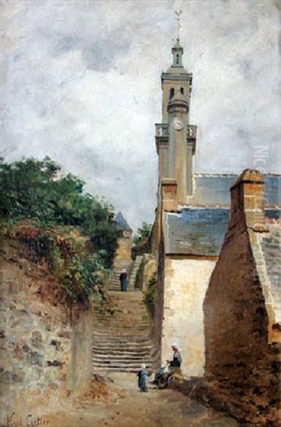 Chiesina Di Villaggio Bretone Oil Painting by Karl Cartier