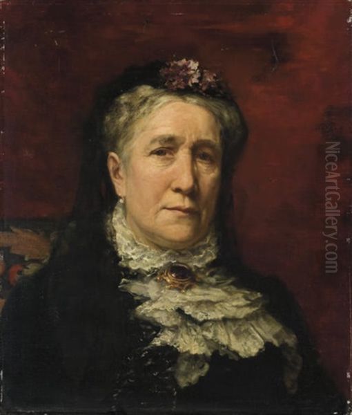 Portrait De Melanie Gillot, Mere De Charles Gillot Oil Painting by Karl Cartier