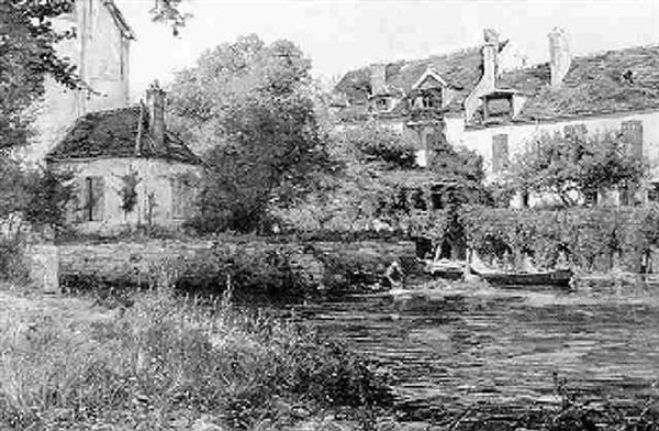 Altes Stadtchen An Der Seine Oil Painting by Karl Cartier