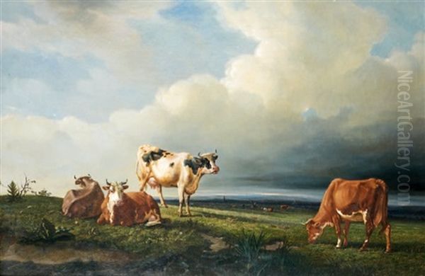 Vaches Au Pre Oil Painting by Victor-Emile Cartier