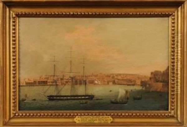 His Majesty's Frigate Talbot, 38 Guns, In The Grand Harbour, Malta Oil Painting by Joseph Cartwright