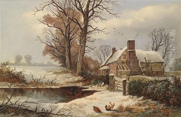 Winter Am Bauernhof Oil Painting by William P. Cartwright