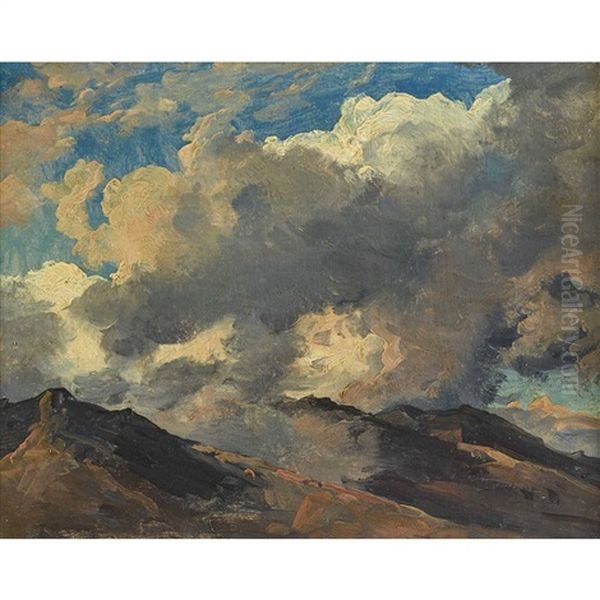 Berggipfel In Wolken Oil Painting by Carl Gustav Carus