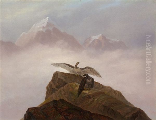 Phantasie Aus Der Alpenwelt Oil Painting by Carl Gustav Carus