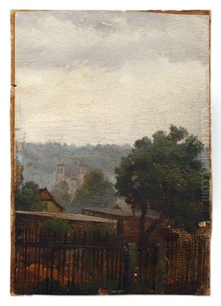 View Over The Gardens Of Hosterwitz (dresden) To Kepp Castle Oil Painting by Carl Gustav Carus