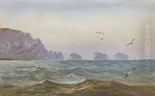 Seestuck Mit Felsen (the Needles, Isle Of Wight, Im Gegenlicht) by Carl Gustav Carus