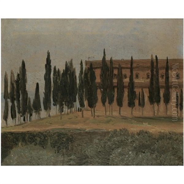 Kloster Monte Oliveto Bei Florenz (the Monastery Of Monte Oliveto Maggiore, Near Florence) Oil Painting by Carl Gustav Carus