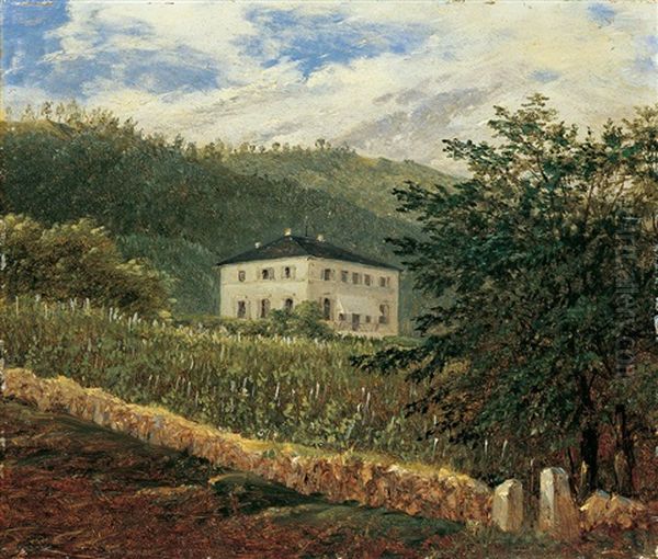 Die Konigliche Villa In Wachwitz Bei Dresden Oil Painting by Carl Gustav Carus