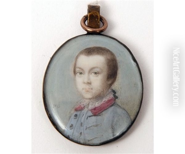 Justinian Sunders Bentley Nutt, Became Captain Indian Navy Portrait Miniature Circa 1760 Oil Painting by Penelope Carwardine