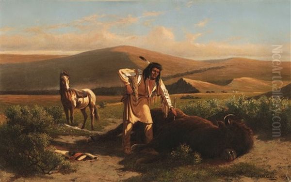 The Last Buffalo Oil Painting by William de la Montagne Cary