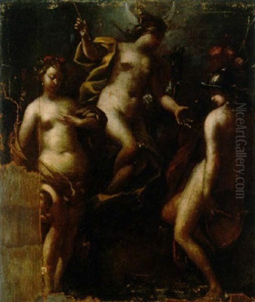 Venere, Giunone E Minerva Oil Painting by Andrea Casali