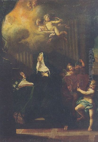 The Vision Of Saint Catherine Of Siena Oil Painting by Andrea Casali