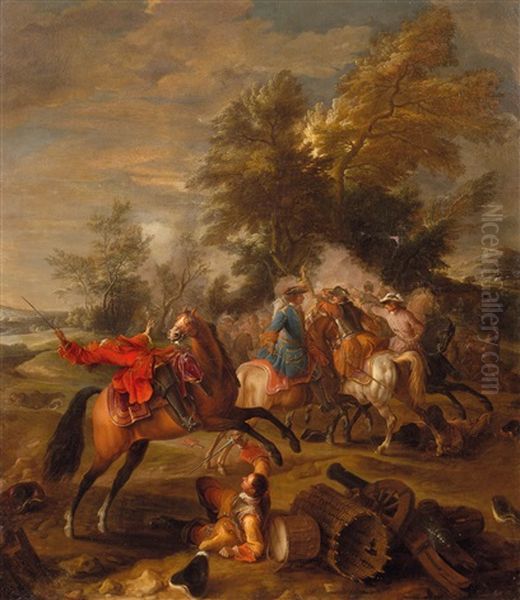 Battaglia Di Cavalieri Oil Painting by Francesco Giuseppe Casanova