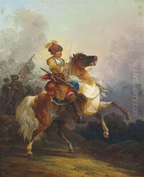 Cavalier Oil Painting by Francesco Giuseppe Casanova