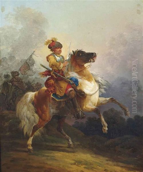 Cavalier Oil Painting by Francesco Giuseppe Casanova