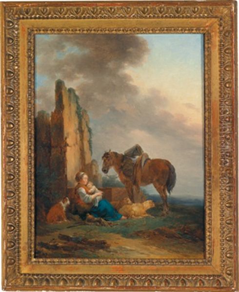 Die Ruhende Schaferin Oil Painting by Francesco Giuseppe Casanova