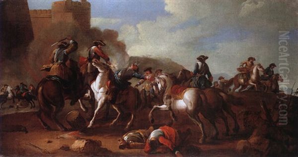 Reiterschlacht Oil Painting by Francesco Giuseppe Casanova