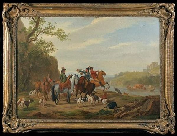 La Halte Des Chasseurs Oil Painting by Francesco Giuseppe Casanova