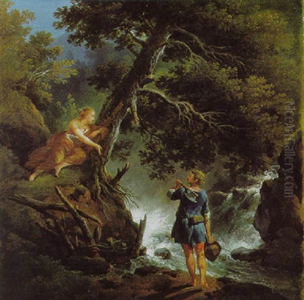 Begegnung Im Walde Oil Painting by Francesco Giuseppe Casanova