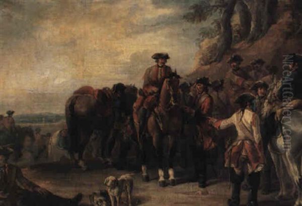 Horsemen In A Landscape Oil Painting by Francesco Giuseppe Casanova