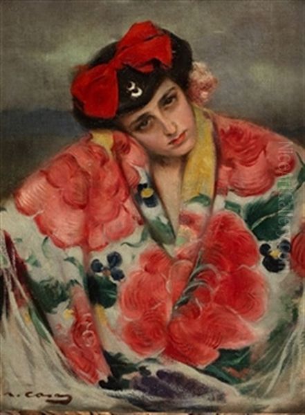 Joven Con Manton by Ramon Casas