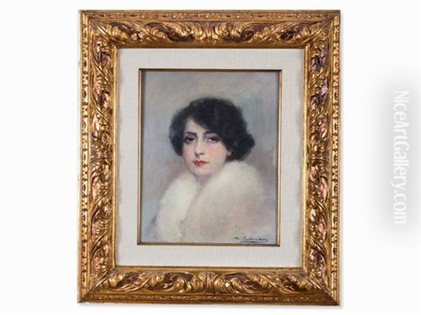 Portrait Of Julia Oil Painting by Ramon Casas