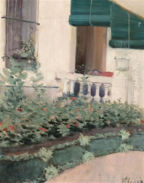 Jardin, Probablemente De La Casa Sunol Oil Painting by Ramon Casas